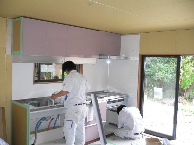 栃木小山　オール電化キッチン施工中